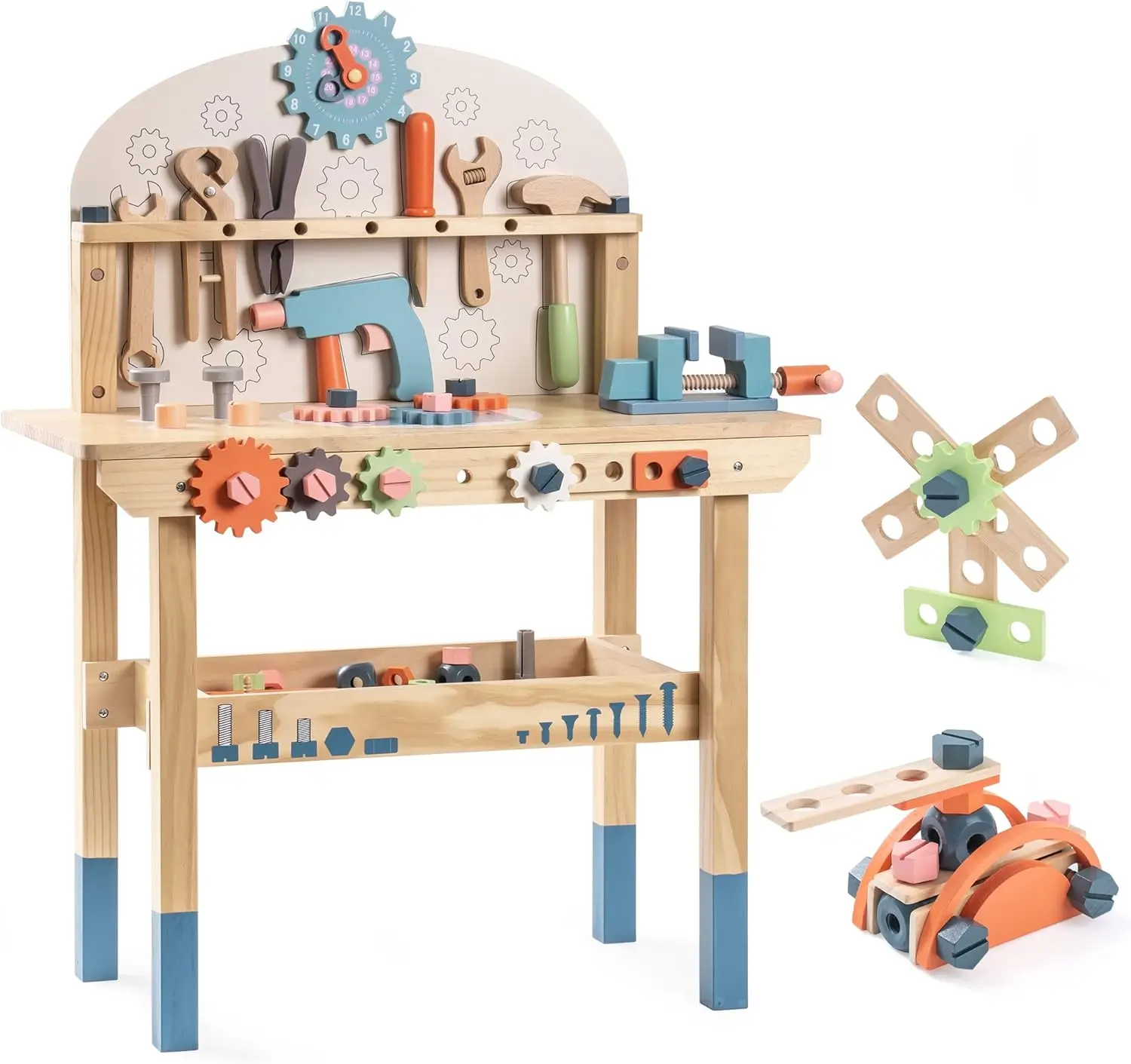 Tools Workshop Kids - Robotime Robud เด็กเครื่องมือ Bench ชุดไม้ขนาดใหญ่ Work