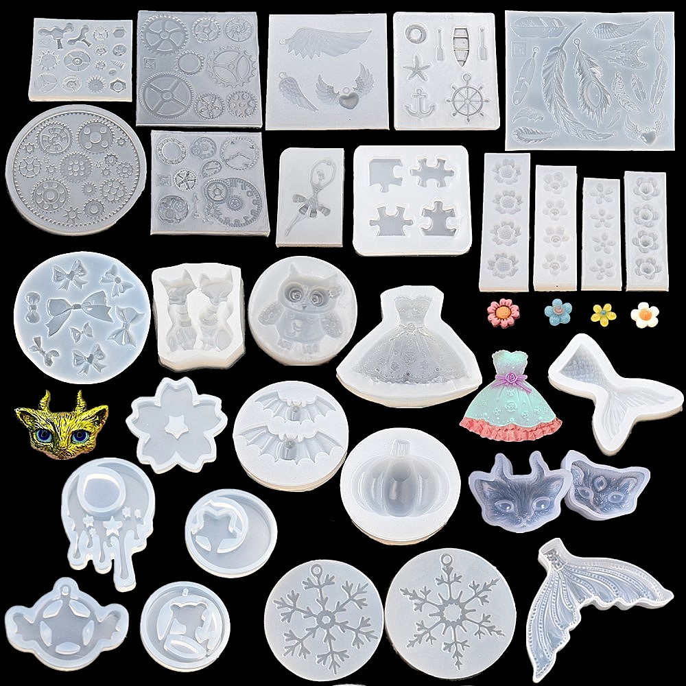 Workshop Tools Sale - SNASAN การ์ตูนซิลิโคนแม่พิมพ์ขายนกฮูก Moon Cat ดอกไม้เกียร์หัวใจปลา Handmade