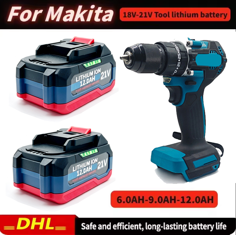 Makita Drill Ddf484 - แบตเตอรี่ลิเธียมแบบชาร์จได้ 18V 21V 12.0Ah สำหรับเครื่องมือไฟฟ้าไร้สาย Makita