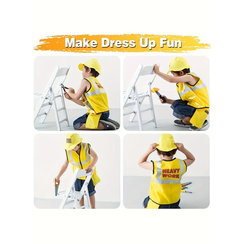 ชุดเสื้อกั๊กคนงานก่อสร้างสําหร - Tools Workshop Kids บทวิจารณ์และราคา